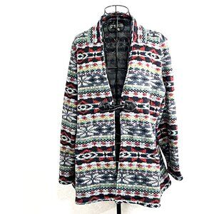 UNITY WORLD WEAR Aztec Western Sweater Jacket Womens XL Latch Closure Ca…
